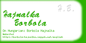 hajnalka borbola business card